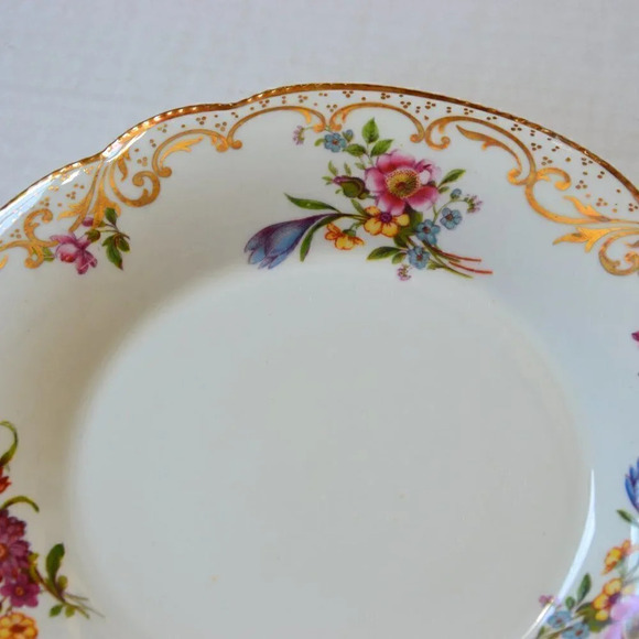 Vintage  Hand Painted Floral Porcelain Dish - Picture 6 of 8